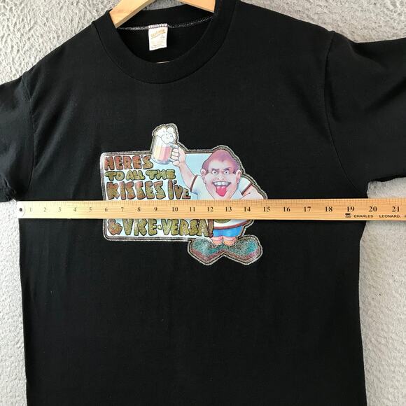 Vintage 70s Here to Kisses i have snatched and Vice Versa t shirt size L - Picture 6 of 8
